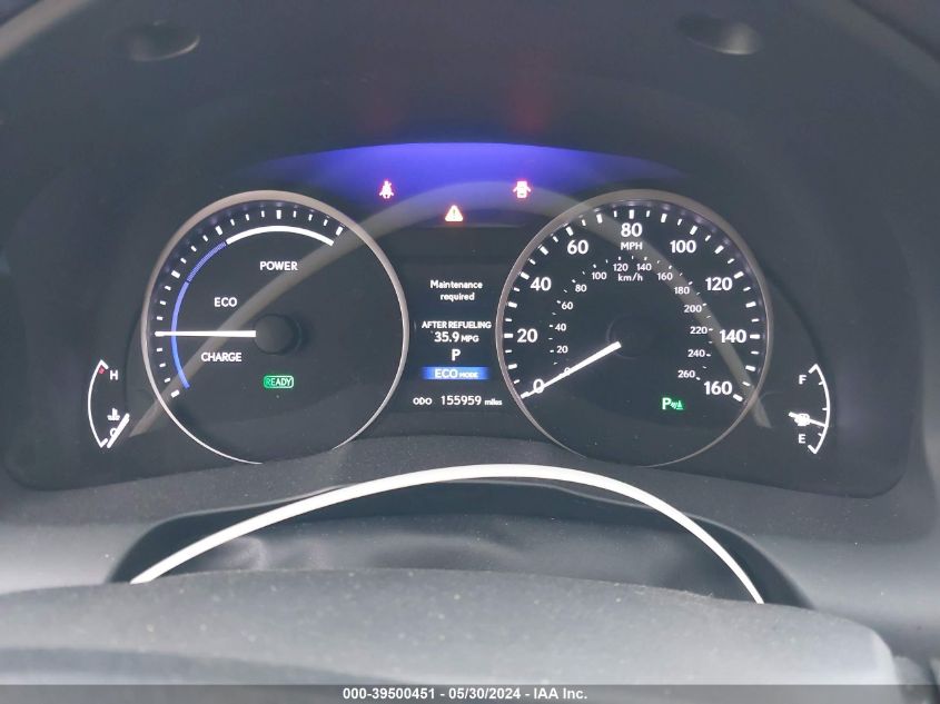 2013 Lexus Es 300H 300H VIN: JTHBW1GG9D2036679 Lot: 39500451