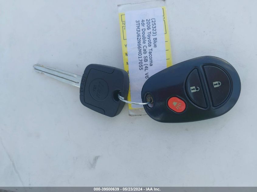 2006 Toyota Tacoma Prerunner V6 VIN: 3TMJU62N66M017055 Lot: 39500639