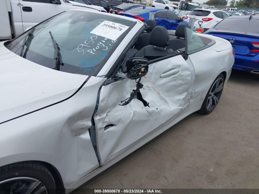 2023 BMW 430I VIN: WBA23AT07PCM47805 Lot: 39500678