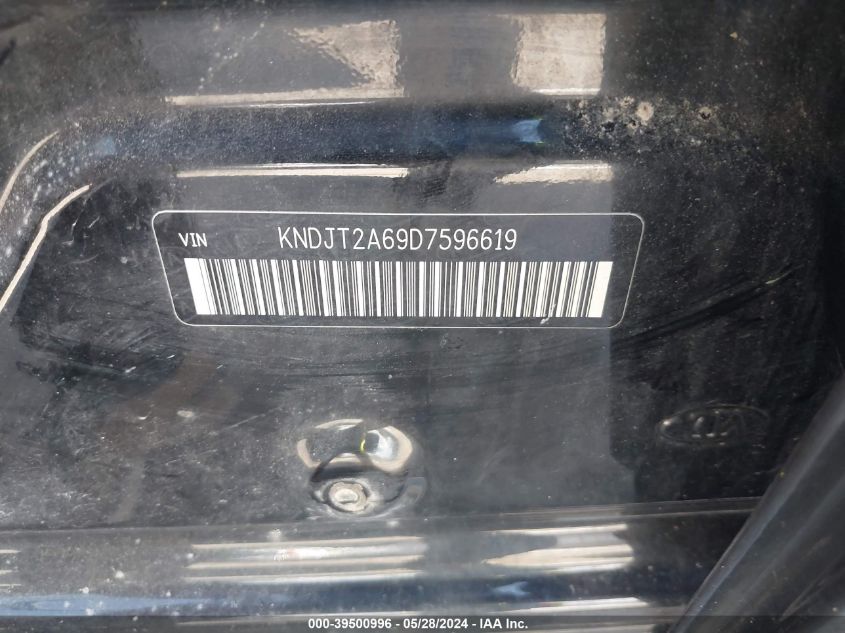 2013 Kia Soul + VIN: KNDJT2A69D7596619 Lot: 39500996