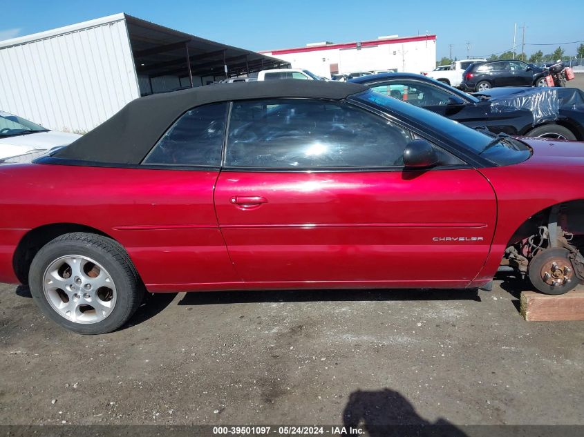 2000 Chrysler Sebring Jxi VIN: 3C3EL55H3YT255625 Lot: 39501097