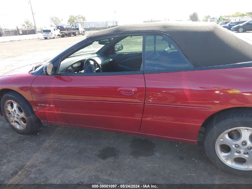 2000 Chrysler Sebring Jxi VIN: 3C3EL55H3YT255625 Lot: 39501097