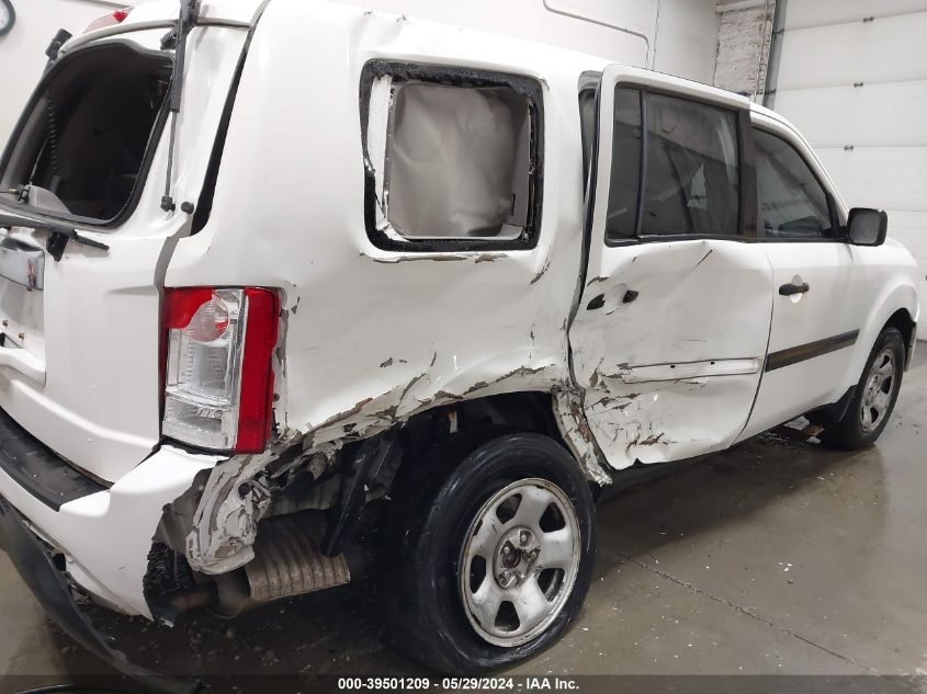 2012 Honda Pilot Lx VIN: 5FNYF3H24CB017625 Lot: 39501209