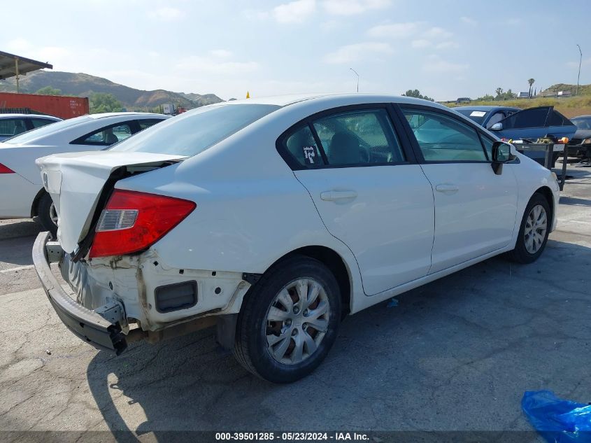 2012 Honda Civic Lx VIN: 19XFB2F55CE325791 Lot: 39501285