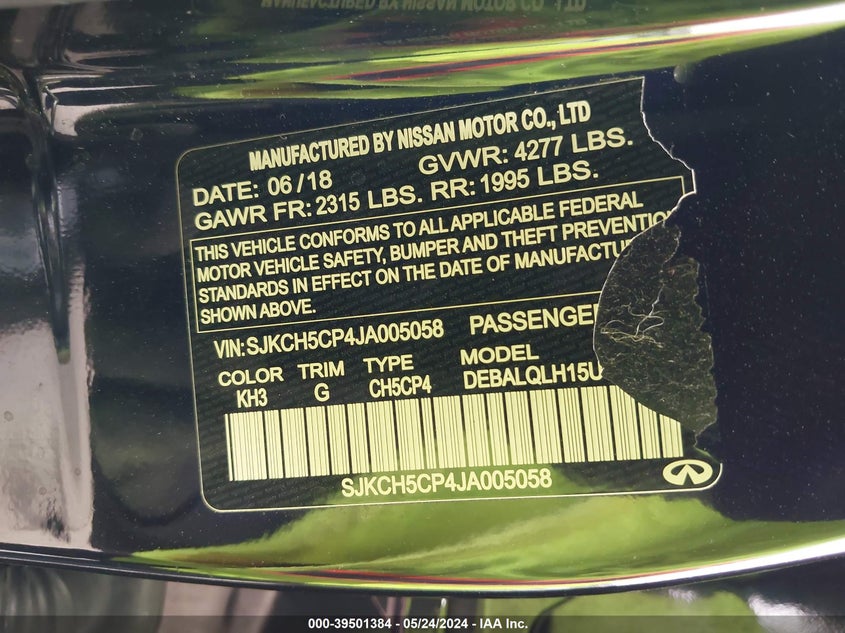 2018 INFINITI QX30 LUXE - SJKCH5CP4JA005058