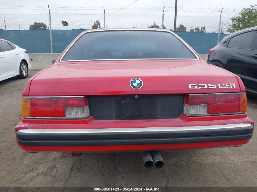 1989 BMW 635 Csi Automatic VIN: WBAEC841XK3268857 Lot: 39501423