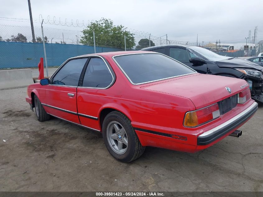 1989 BMW 635 Csi Automatic VIN: WBAEC841XK3268857 Lot: 39501423