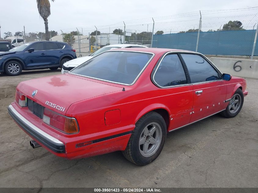 1989 BMW 635 Csi Automatic VIN: WBAEC841XK3268857 Lot: 39501423