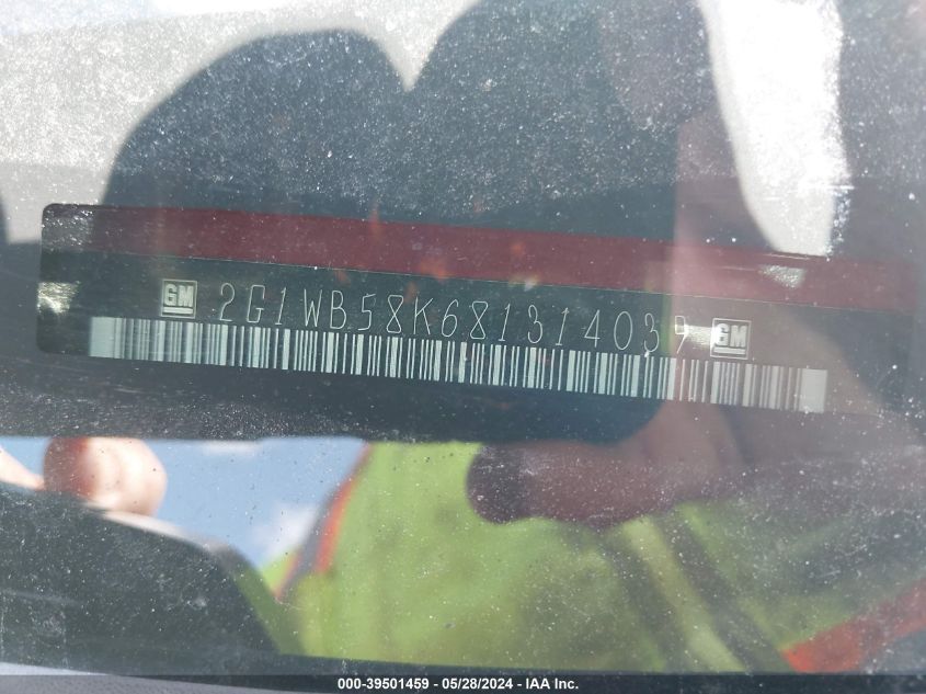 2008 Chevrolet Impala Ls VIN: 2G1WB58K681314039 Lot: 39501459