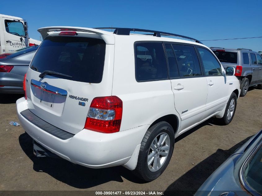 2006 Toyota Highlander Hybrid Limited V6 VIN: JTEEW21A660024279 Lot: 39501477