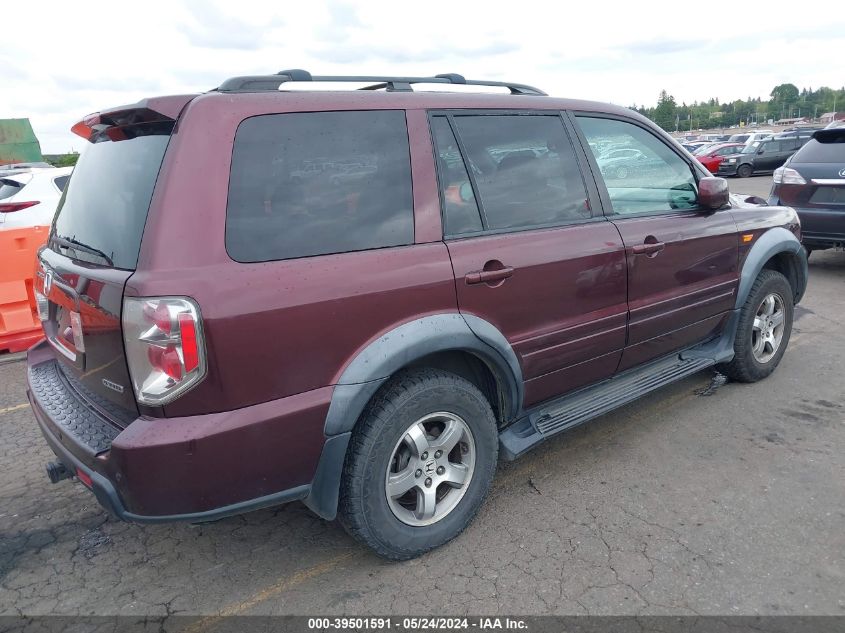 2007 Honda Pilot Ex-L VIN: 2HKYF18707H515277 Lot: 39501591