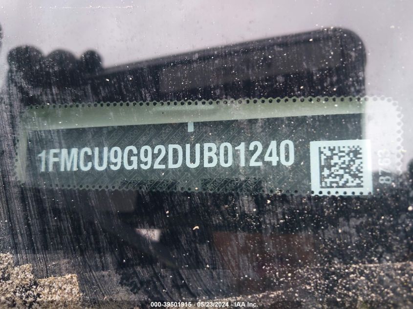 2013 Ford Escape Se VIN: 1FMCU9G92DUB01240 Lot: 39501915