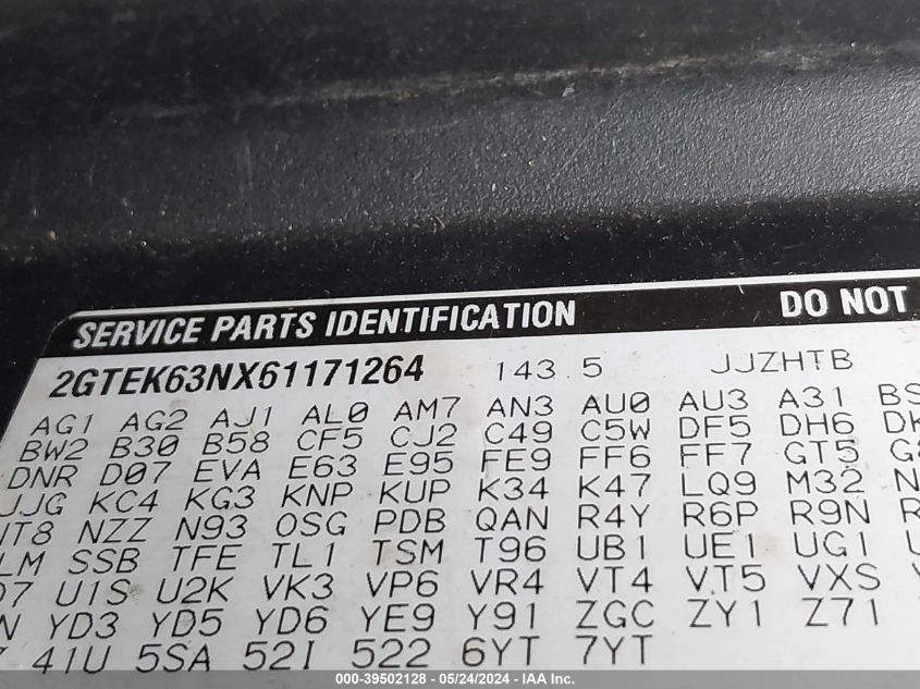 2006 GMC Sierra 1500 Denali VIN: 2GTEK63NX61171264 Lot: 39502128