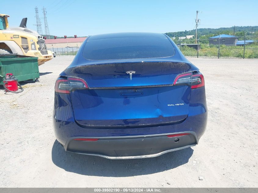 2021 Tesla Model Y Long Range Dual Motor All-Wheel Drive VIN: 5YJYGDEEXMF123855 Lot: 39502190