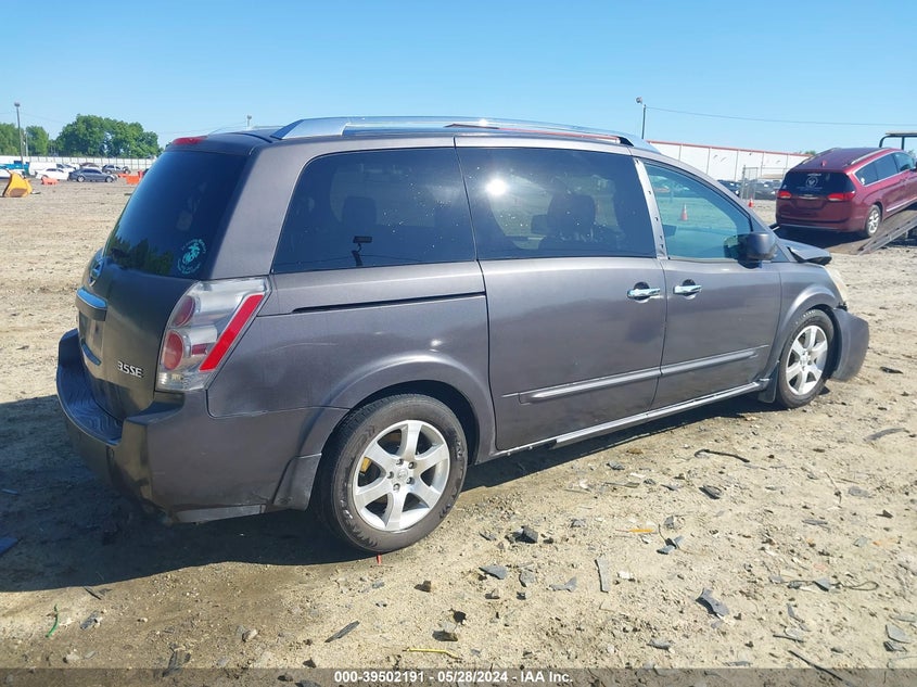 2008 Nissan Quest 3.5 Se VIN: 5N1BV28U48N114073 Lot: 39502191