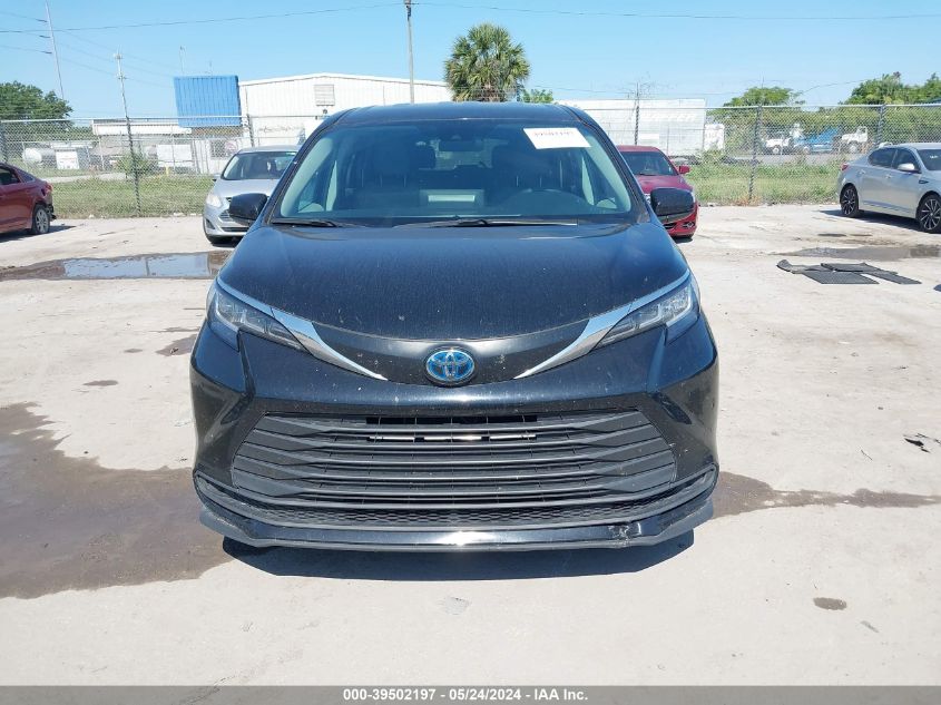 2022 Toyota Sienna Le VIN: 5TDKRKEC2NS129374 Lot: 39502197