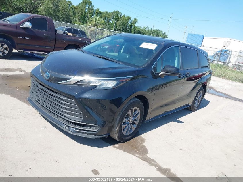 2022 Toyota Sienna Le VIN: 5TDKRKEC2NS129374 Lot: 39502197