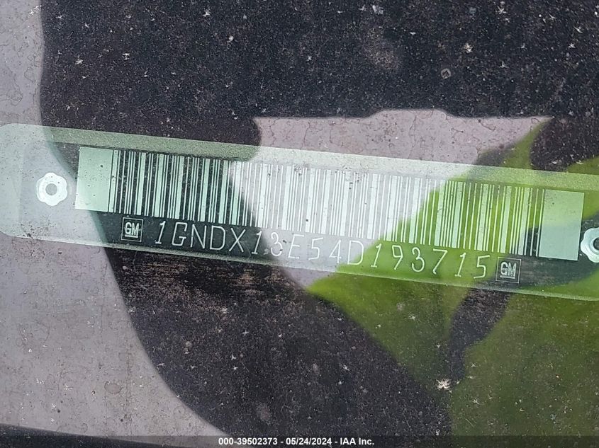 2004 Chevrolet Venture Lt VIN: 1GNDX13E54D193715 Lot: 39502373