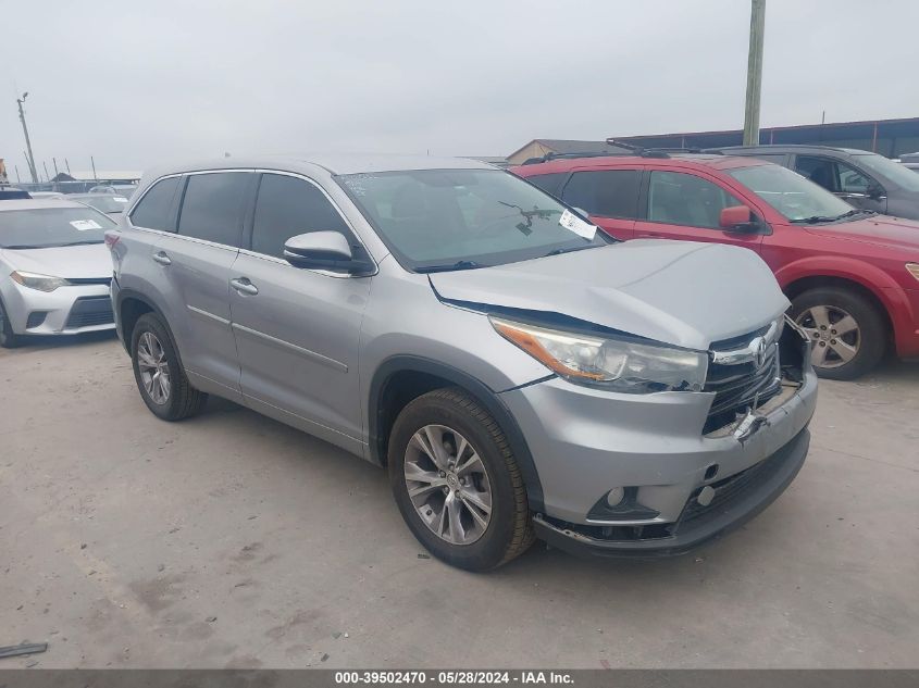 2015 Toyota Highlander Le/Le Plus VIN: 5TDZKRFH1FS115120 Lot: 39502470