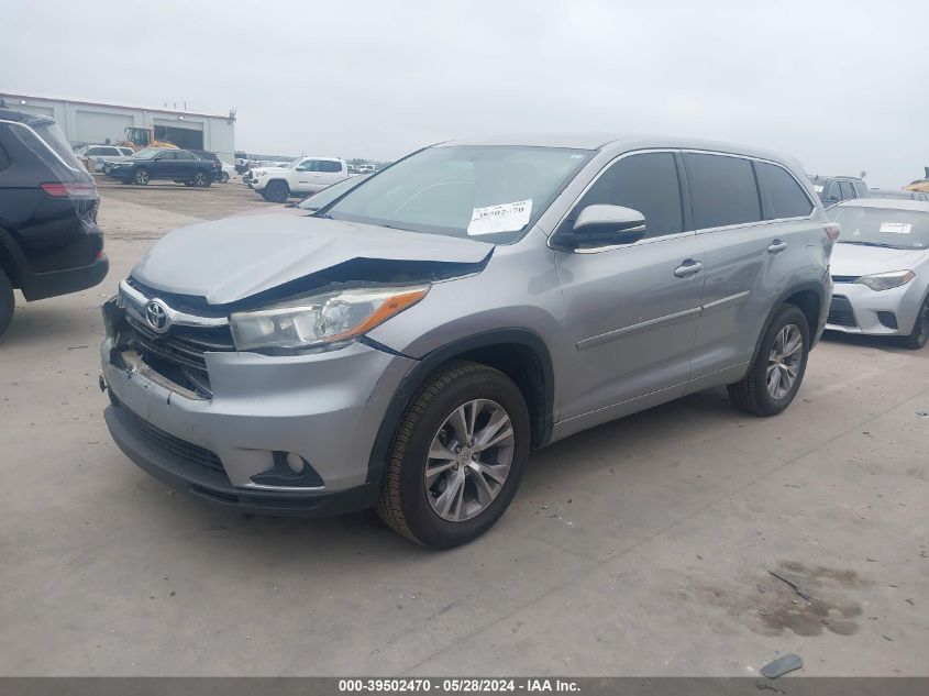 2015 Toyota Highlander Le/Le Plus VIN: 5TDZKRFH1FS115120 Lot: 39502470