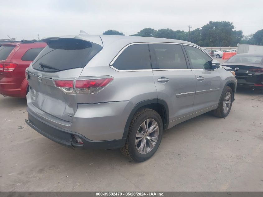 2015 Toyota Highlander Le/Le Plus VIN: 5TDZKRFH1FS115120 Lot: 39502470