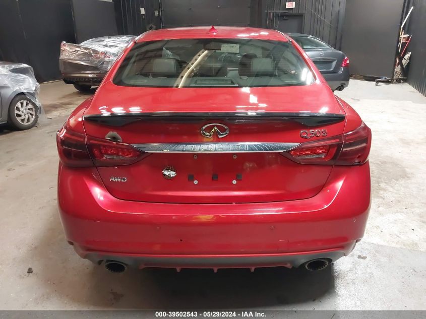 2019 Infiniti Q50 3.0T Red Sport 400 VIN: JN1FV7AR5KM830117 Lot: 39502543