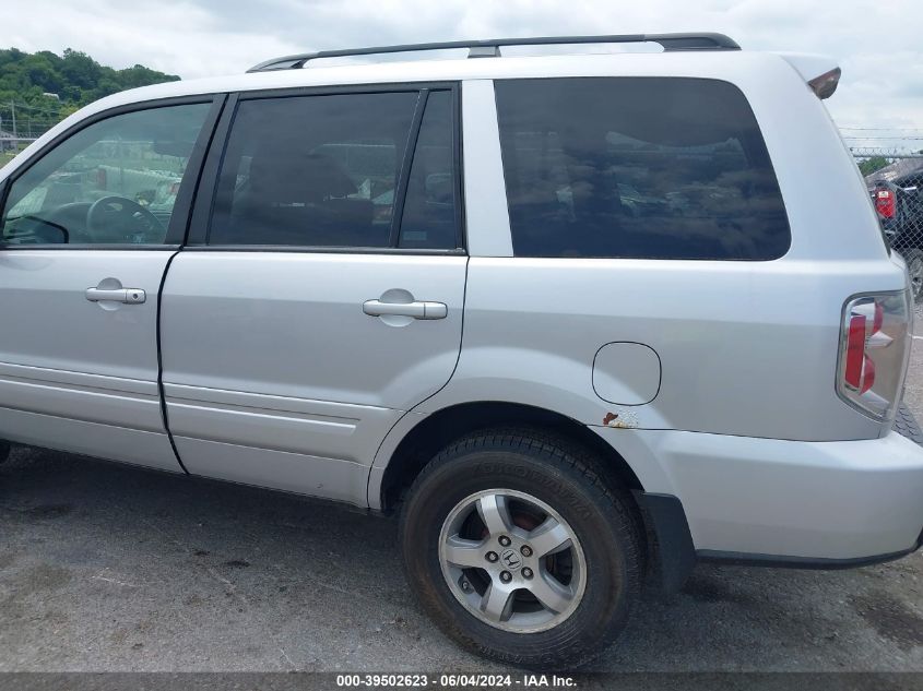 2007 Honda Pilot Ex-L VIN: 2HKYF186X7H516959 Lot: 39502623