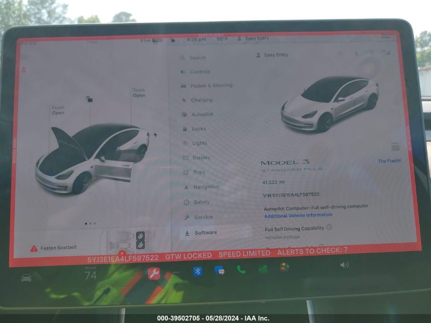 2020 TESLA MODEL 3 STANDARD RANGE PLUS REAR-WHEEL DRIVE/STANDARD RANGE REAR-WHEEL DRIVE - 5YJ3E1EA4LF597522