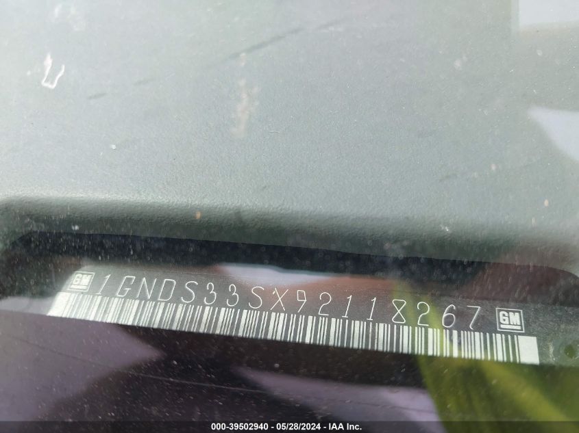 2009 Chevrolet Trailblazer Lt VIN: 1GNDS33SX92118267 Lot: 39502940