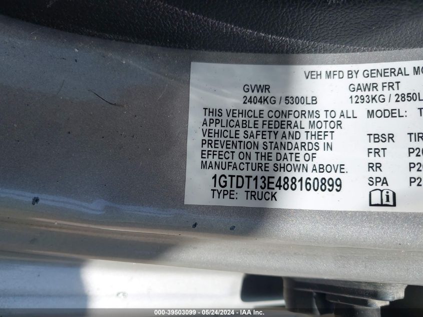2008 GMC Canyon Slt VIN: 1GTDT13E488160899 Lot: 39503099
