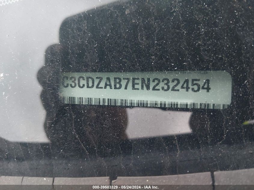 2014 Dodge Avenger Se VIN: 1C3CDZAB7EN232454 Lot: 39503329
