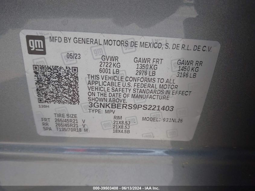 2023 CHEVROLET BLAZER FWD RS - 3GNKBERS9PS221403