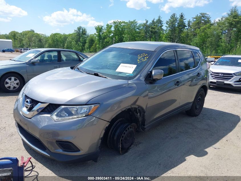 2016 Nissan Rogue S/Sl/Sv VIN: KNMAT2MVXGP696722 Lot: 39503411