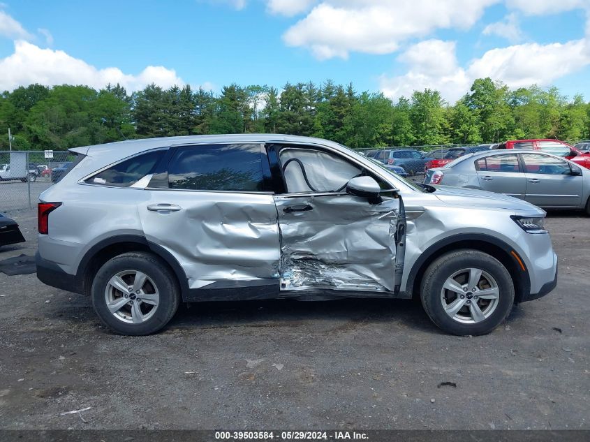2022 Kia Sorento Lx VIN: 5XYRGDLC2NG115135 Lot: 39503584