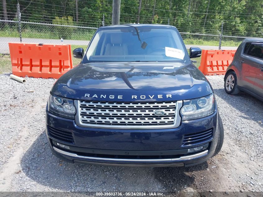 2017 Land Rover Range Rover 3.0L V6 Supercharged Hse VIN: SALGS2FV2HA375880 Lot: 39503736