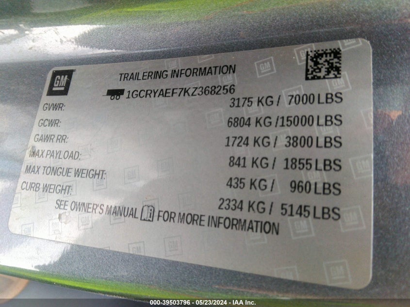 2019 CHEVROLET SILVERADO 1500 WORK TRUCK - 1GCRYAEF7KZ368256