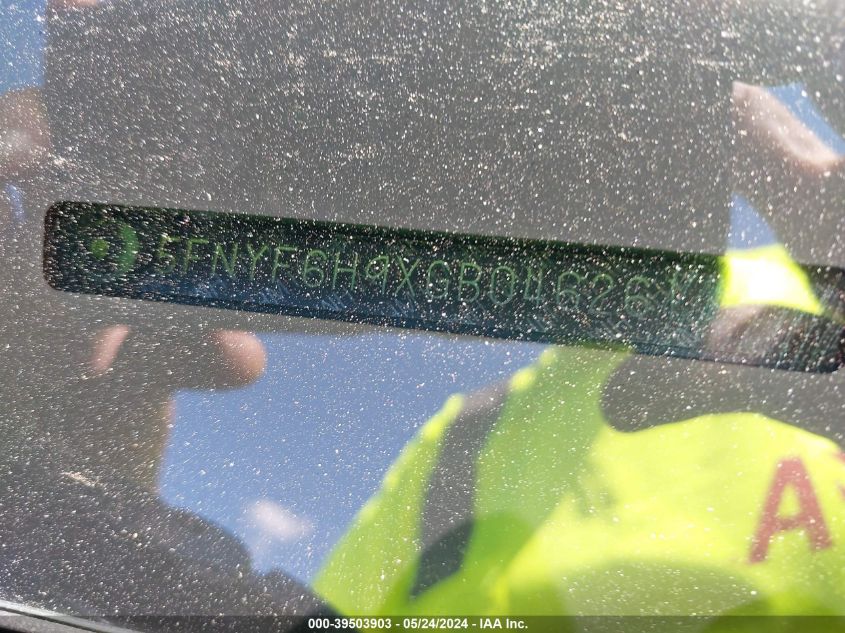 2016 Honda Pilot Touring VIN: 5FNYF6H9XGB046261 Lot: 39503903