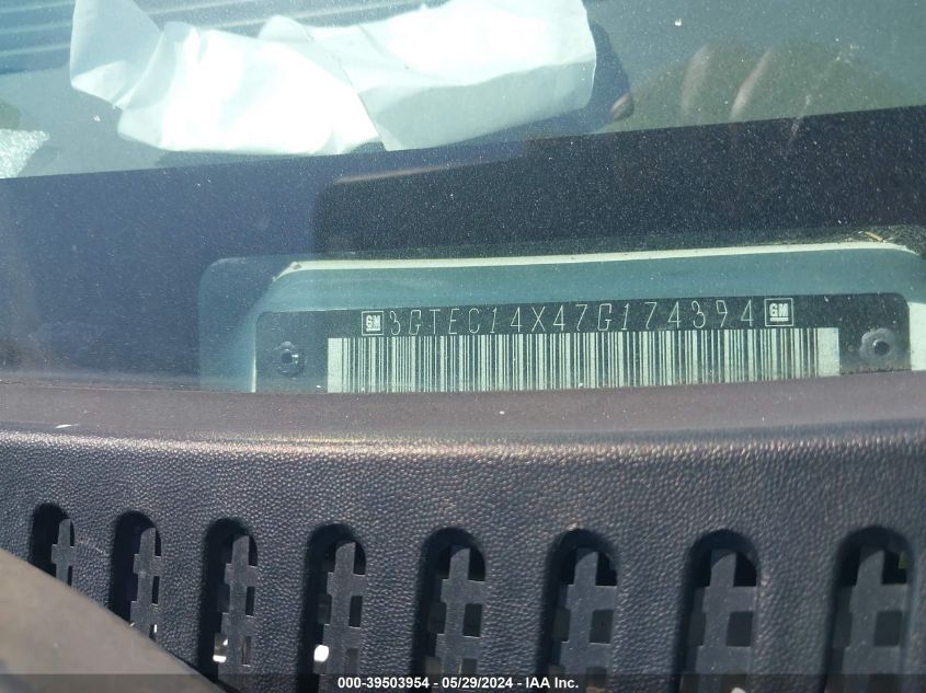 2007 GMC Sierra 1500 Classic Work Truck VIN: 3GTEC14X47G174394 Lot: 39503954