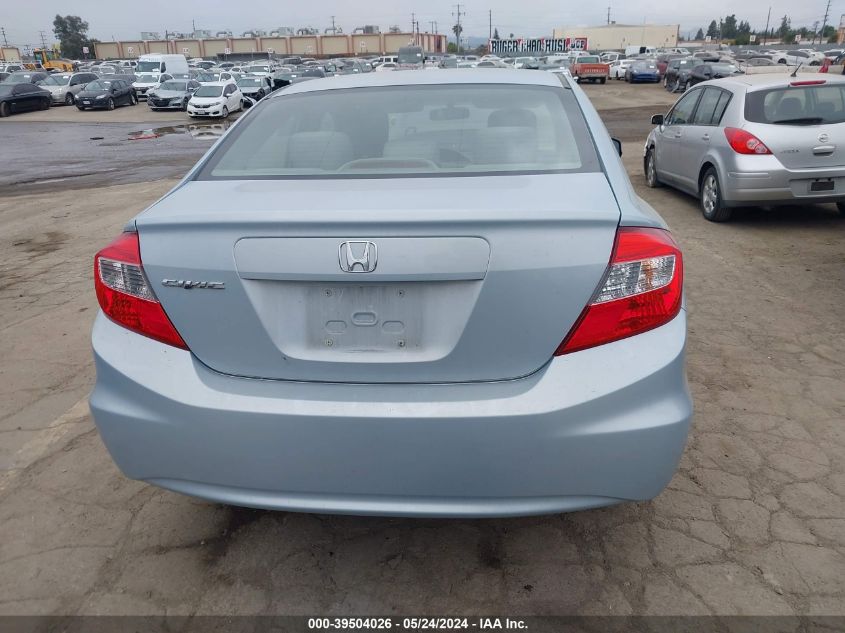 2012 Honda Civic Lx VIN: JHMFB2F52CS005291 Lot: 39504026