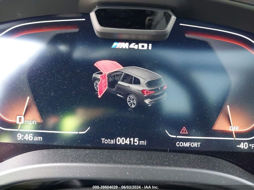 2024 BMW X3 M40I VIN: 5UX83DP04R9V34987 Lot: 39504029