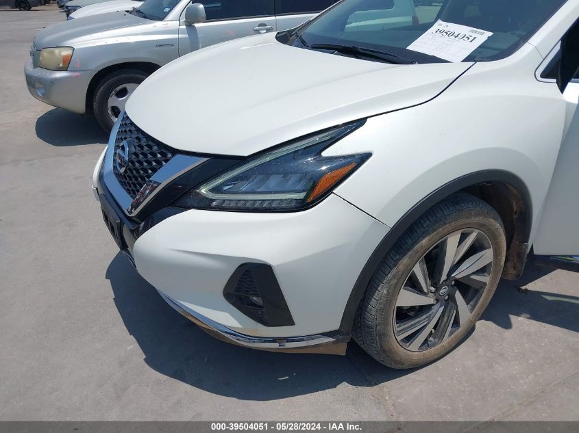 2022 Nissan Murano Sl Fwd VIN: 5N1AZ2CJ7NC119028 Lot: 39504051
