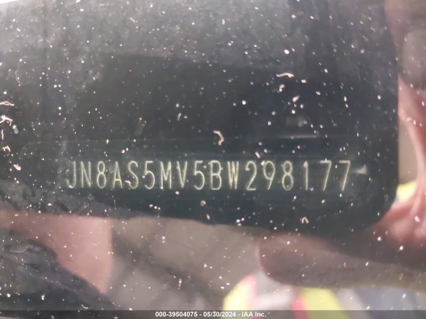 2011 Nissan Rogue S/Sv/Krom VIN: JN8AS5MV5BW298177 Lot: 39504075