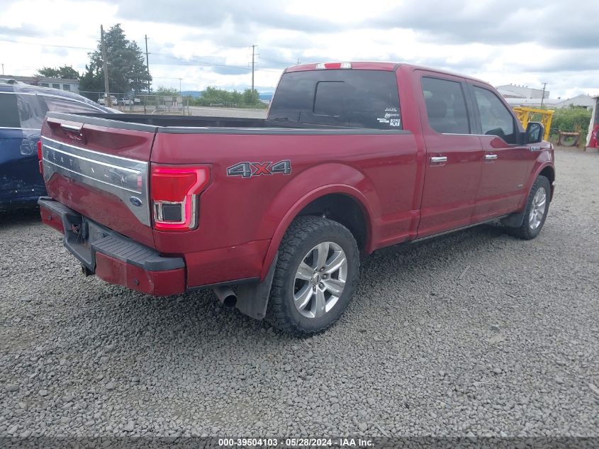 2015 FORD F-150 PLATINUM - 1FTFW1EG9FFC62433