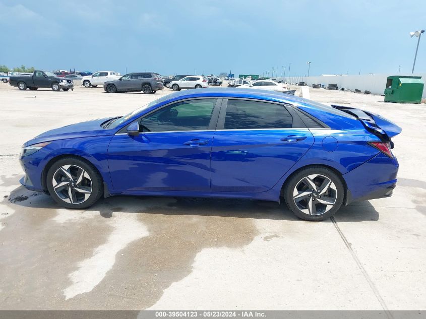 2022 Hyundai Elantra Hybrid Limited VIN: KMHLN4AJ7NU013692 Lot: 39504123