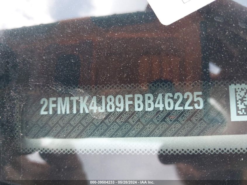 2015 Ford Edge Sel VIN: 2FMTK4J89FBB46225 Lot: 39504233