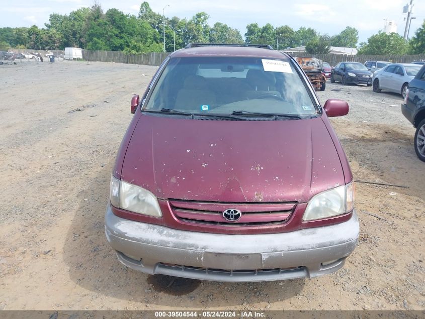 2001 Toyota Sienna Xle VIN: 4T3ZF13C01U366345 Lot: 39504544