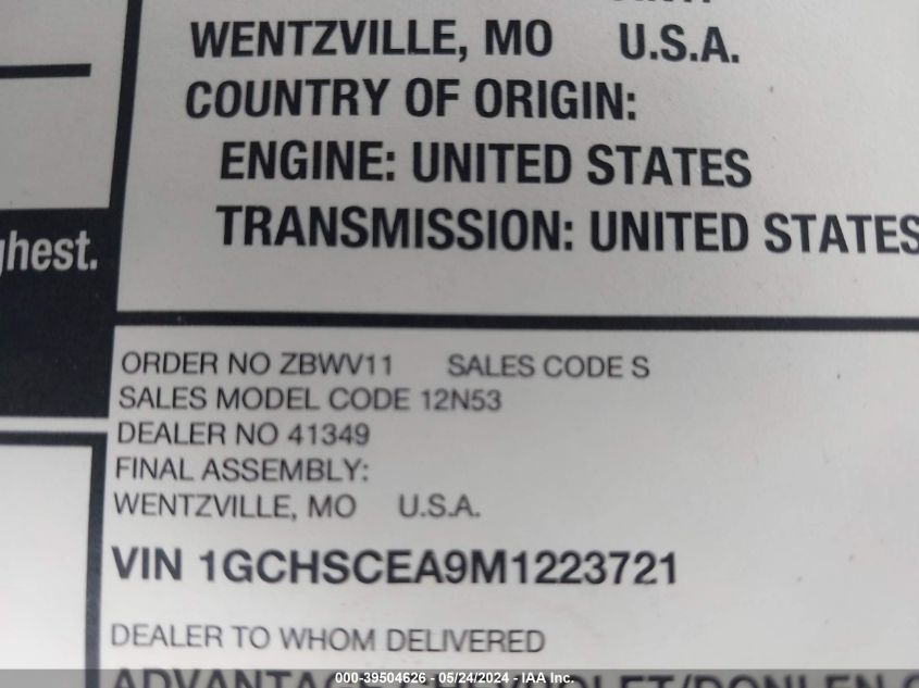 2021 Chevrolet Colorado VIN: 1GCHSCEA9M1223721 Lot: 39504626