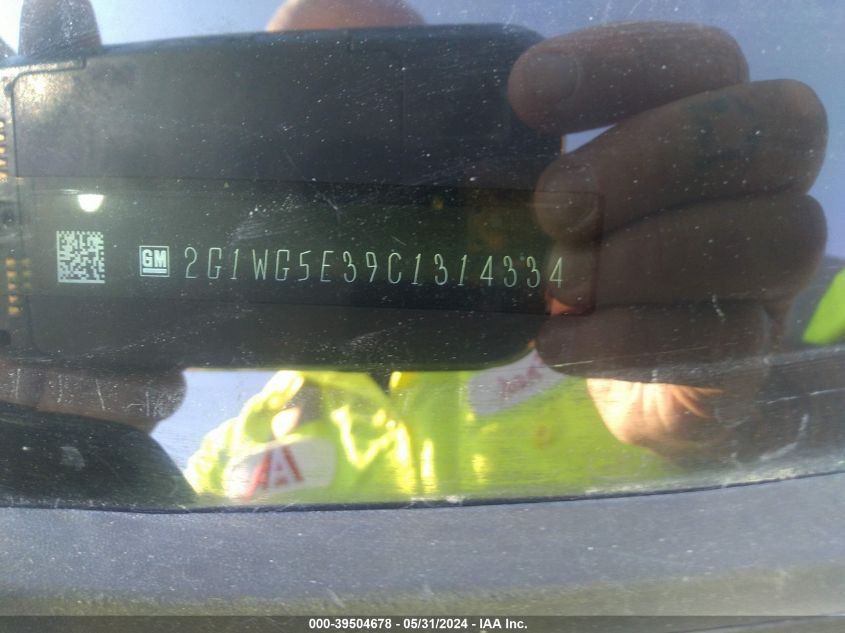 2012 Chevrolet Impala Lt VIN: 2G1WG5E39C1314334 Lot: 39504678