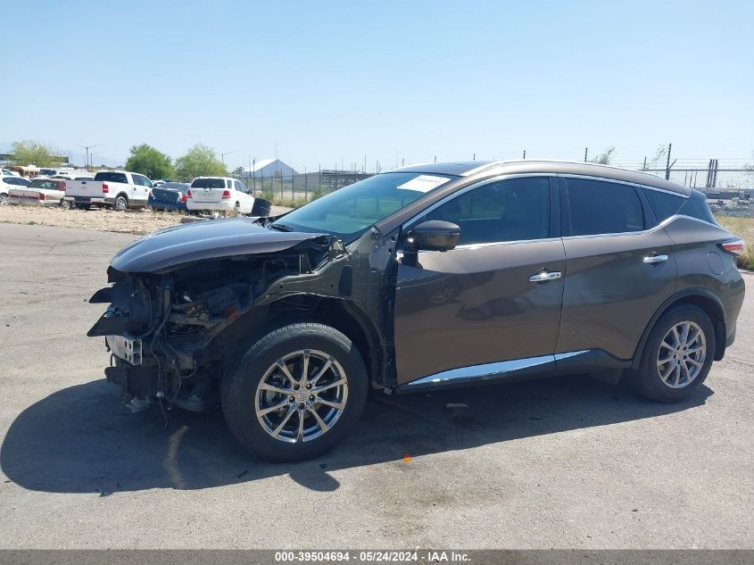 2016 Nissan Murano Sl VIN: 5N1AZ2MG9GN158116 Lot: 39504694