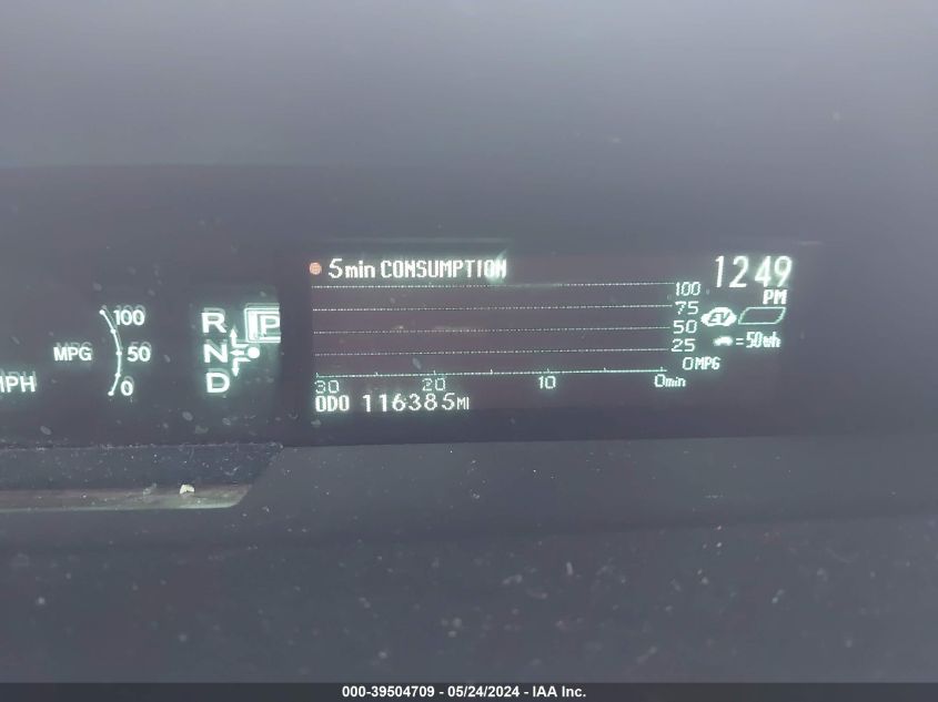 2012 Toyota Prius Two VIN: JTDKN3DU2C5518062 Lot: 39504709